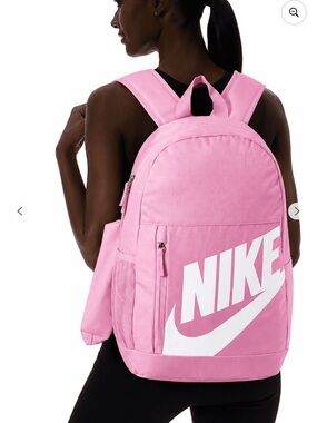 Nike Pink and White Logo Backpack